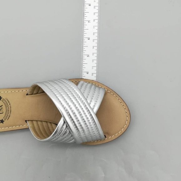 Driver Club USA Womens Santa Monica Slides Sandals Metallic Flat Slip On 5 M New - Picture 6 of 10